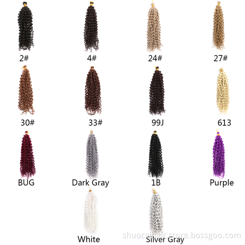 Synthetic Water Wave Hair Bulk Afro kinky Curly Crochet Hair 14Inch 24Strands Braids Ombre Braiding Hair Extensions